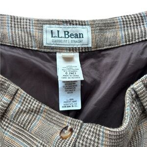 L.L.Bean Plaid Wool-Blend Pants – Classic Fit Straight Leg – Size 14R